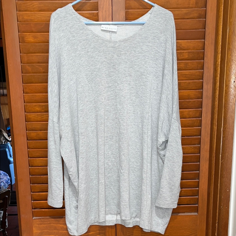 bryn Walker Heather Gray Knit Top